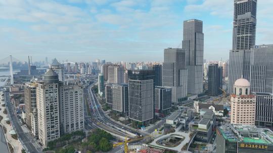 上海北外滩CBD绿地金融广场航拍4K-8