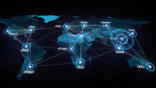 科技世界地图连线