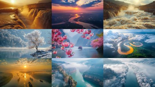 （合集）长江黄河的四季风景 祖国大好河山高清在线视频素材下载