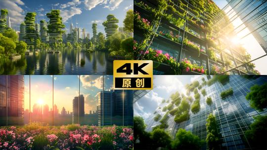 绿色城市碳中和生态城市高清在线视频素材下载