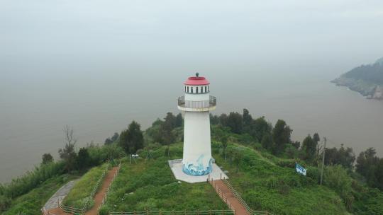 航拍浙江台州玉环市海滨风景