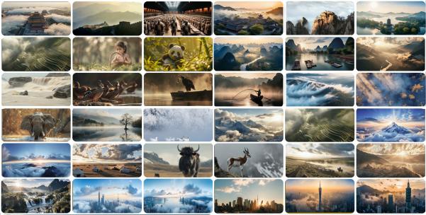 美丽中国大好河山风景名胜动物大合集4K高清在线视频素材下载