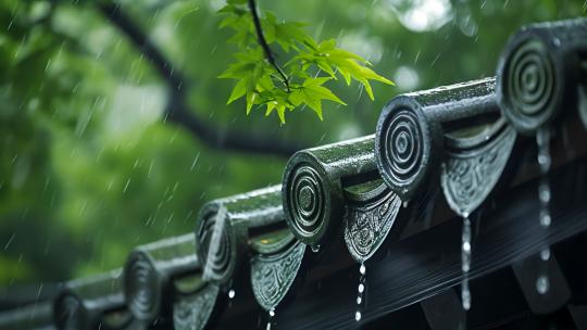 意境屋檐雨滴滴水烟雨江南合集