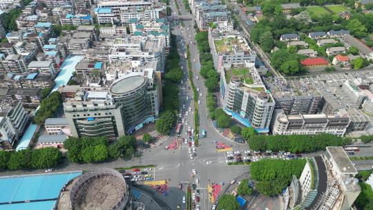 广西桂林城市大道交通建筑航拍