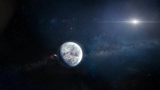 宇宙飞船离开行星 近距离动画4K (4)