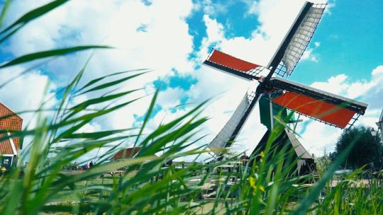 荷兰 荷兰大风车 大风车 海边 阿姆斯特丹