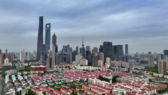 上海证券交易所地标高空日落宣传片航拍