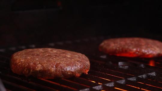 汉堡牛肉片烧烤视频素材模板下载