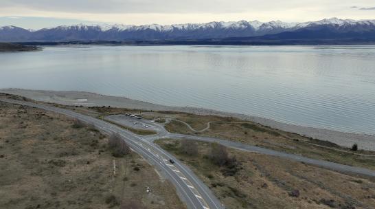 库克山 Lake Pukaki 航拍 1高清在线视频素材下载