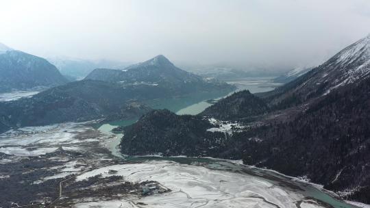 4K然乌湖雪山湖泊