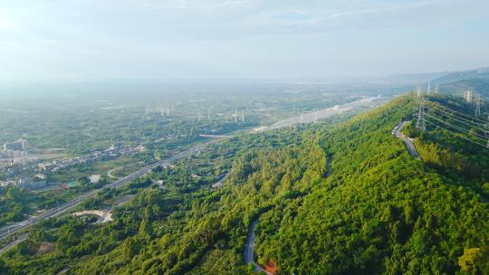成都龙泉山山脉城市远眺远景骑行多镜头合集