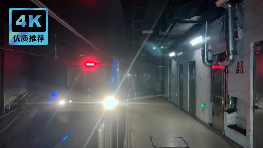 地铁进站出站地铁站台飞驰的地铁视频素材模板下载