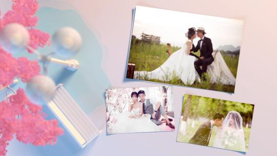 清新唯美浪漫爱情婚礼相册照片展示AE模板