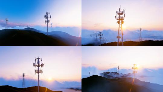 5G基站 信号塔 通讯塔高清在线视频素材下载
