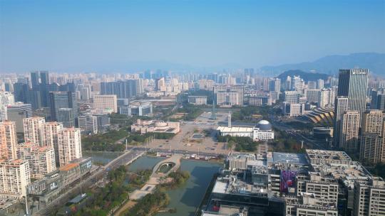 浙江省温州市中心区世纪广场城市环境视频素材模板下载
