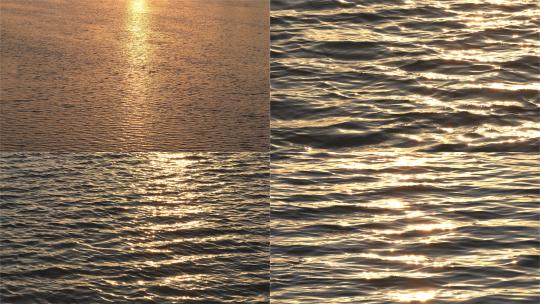 夕阳波光粼粼水面高清在线视频素材下载