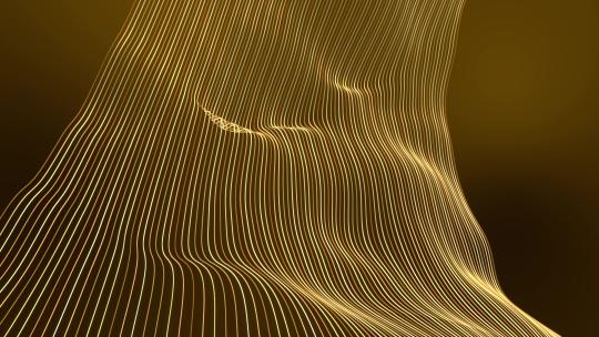 金色时尚动感科技感线条无限循环流动背景