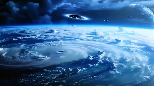 UFO飞碟在飞行高清在线视频素材下载