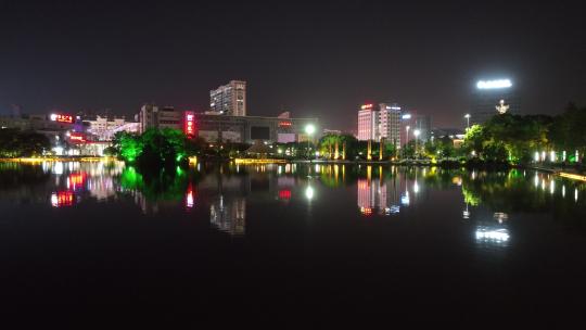 芜湖鸠兹广场夜景航拍