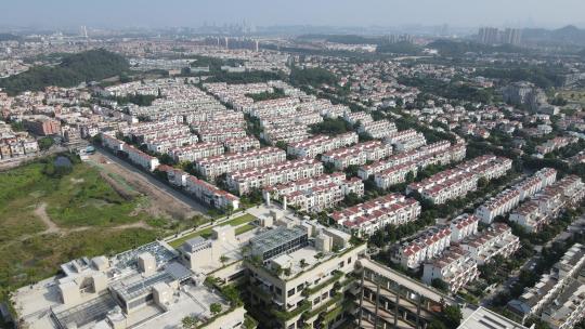 广州佛山航拍城市居民小区大远景视频素材模板下载