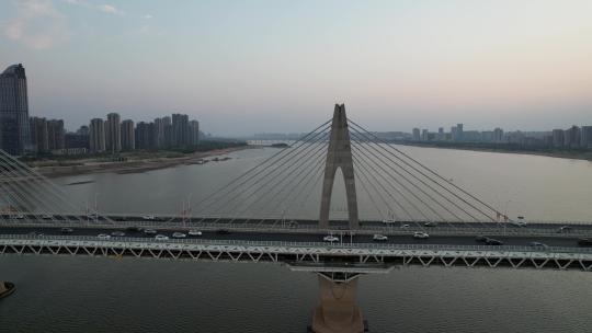 航拍江西南昌朝阳大桥视频素材模板下载