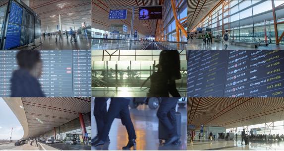 机场人流 机场素材 北京首都国际机场高清在线视频素材下载