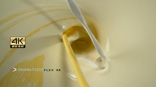 芬腾高速机1000fps之牛奶倒入燕麦奶