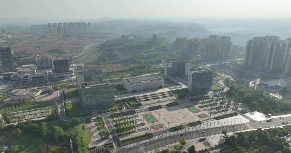 资阳市雁江区人民政府航拍市民广场俯拍建筑