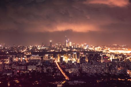 北京全景日转夜延时摄影