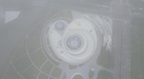 航拍·上海天文馆·升镜头
