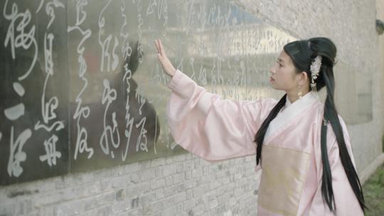 春天古装古镇情侣汉服学生风景桃花油菜花