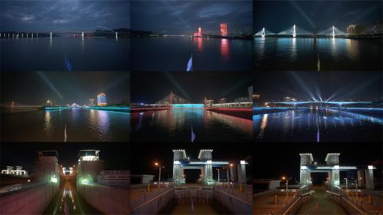 湖北宜昌夜游长江第一视角延时摄影素材高清在线视频素材下载