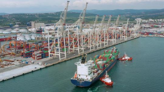 港口海运物流集装箱运输航拍视频素材模板下载