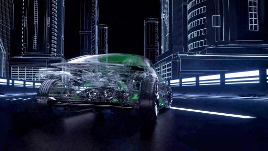 4K新能源汽车充电桩科技感锂电池智能快充