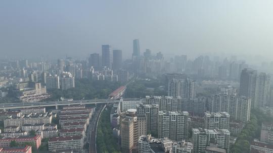 上海浦西徐家汇航拍视频素材模板下载