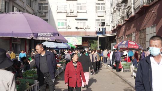 芜湖清晨农贸市场视频素材模板下载