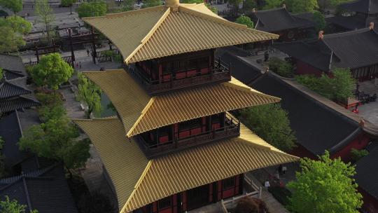 上海松江广富林文化遗址景点航拍