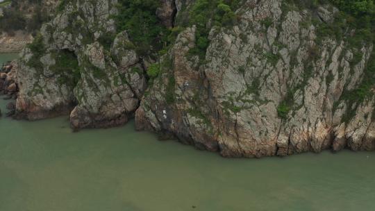 航拍浙江台州玉环市海滨风景