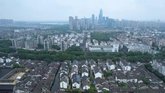 航拍浙江绍兴书圣故里江南古街道视频