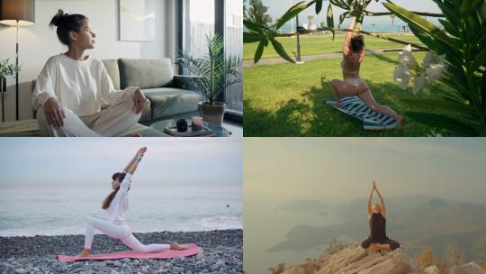 【合集】年轻女人练习瑜伽