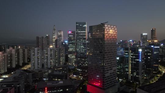 4K深圳南山区科技园夜景航拍