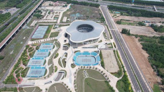 河南郑州体育中心航拍