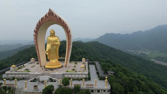 航拍江西九江庐山东林寺东林大佛