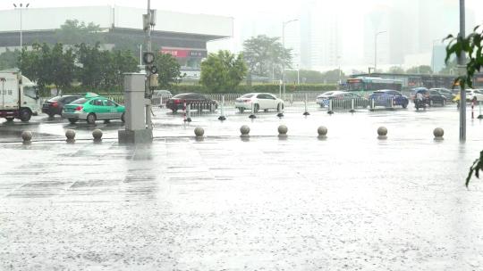 高清拍摄城市夏季街头暴雨广州市天河区