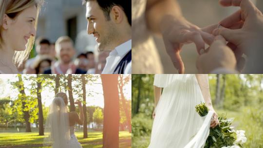 【合集】新郎新娘交换戒指结婚视频素材模板下载