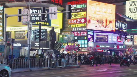 黄兴南路步行商业街夜景视频素材模板下载