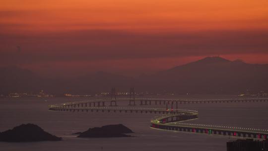 【4K】珠海加林山拍港珠澳大桥日出延时