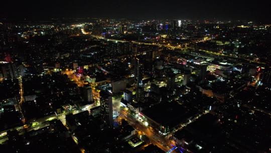 云南昆明官渡古镇4A景区夜景航拍