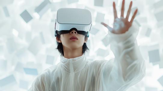 人工智能穿戴VR虚拟现实眼镜元宇宙AR视频素材模板下载