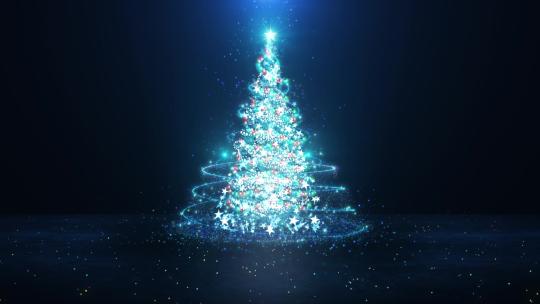 圣诞树-蓝色视频素材模板下载